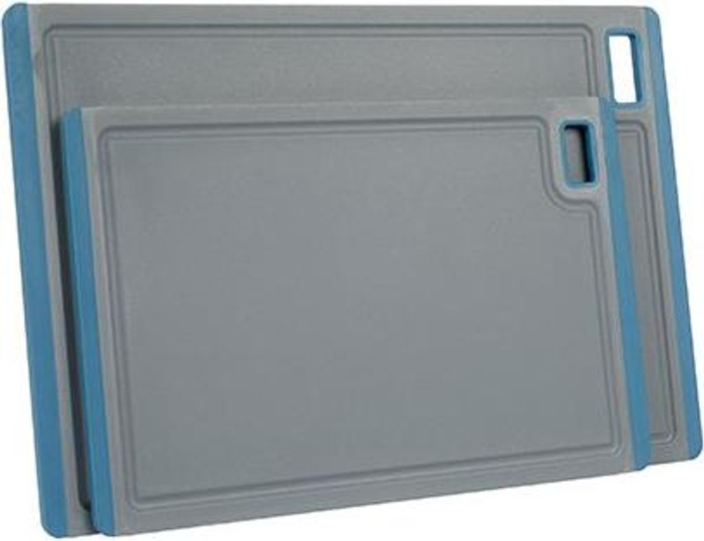 Schneidbrett, 2er-Set, Kunst.,grau/blau