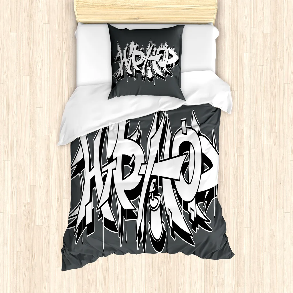 Set Copripiumino ABAKUHAUS Hiphop 135x200 Graffiti Urbani per Letto Singolo