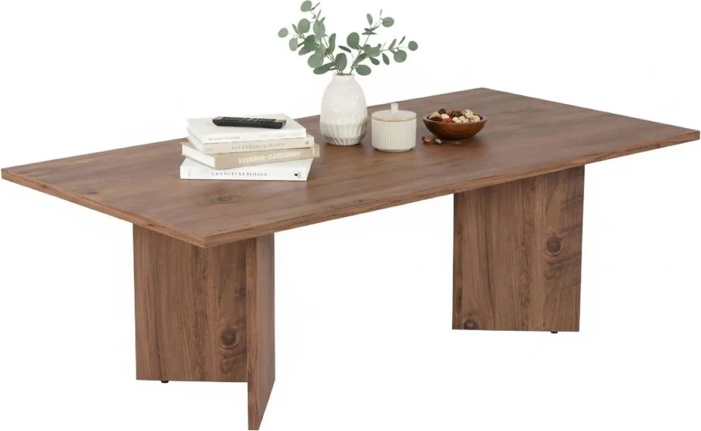 Table Basse de Salon Rectangulaire Turate en Bois Chêne Marron Chic