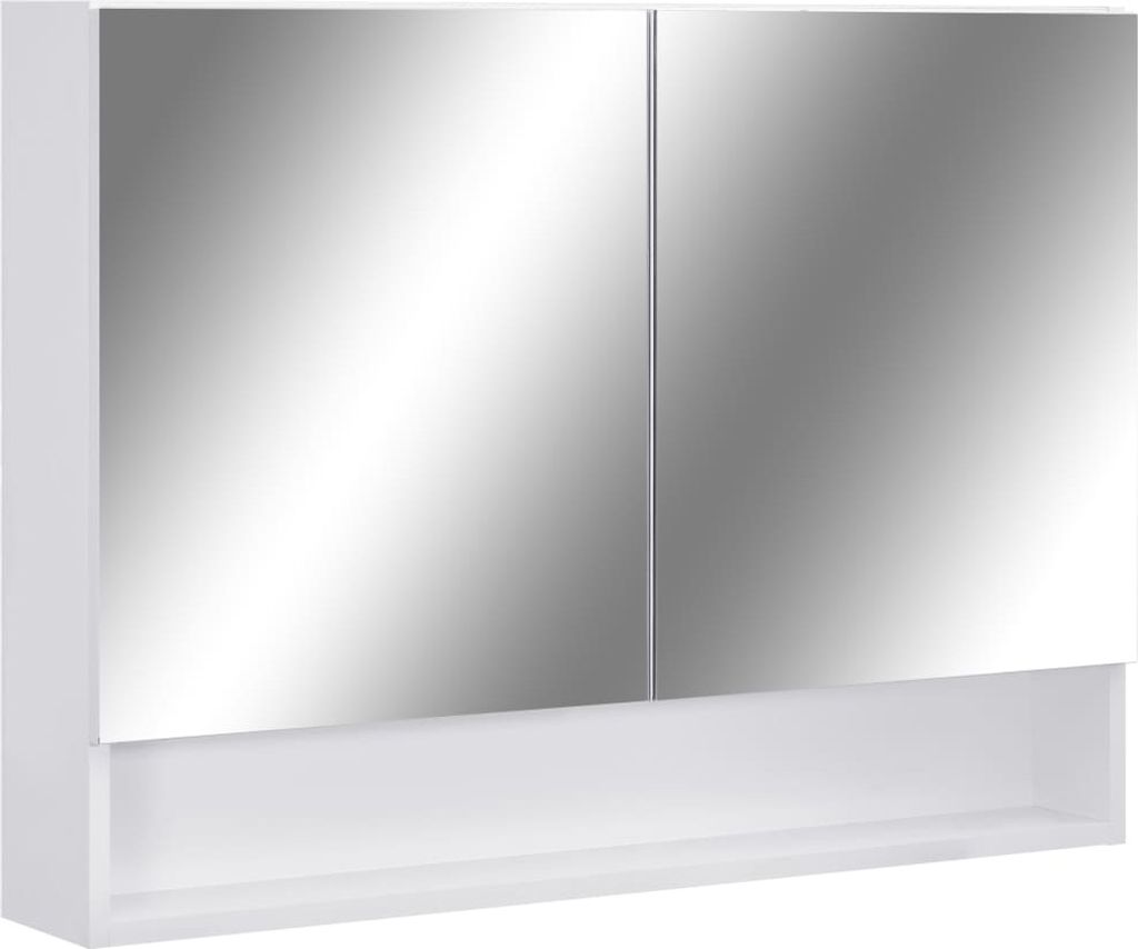 vidaXL Armoire à miroir de salle de bain LED blanc 80x15x60 Image du produit 