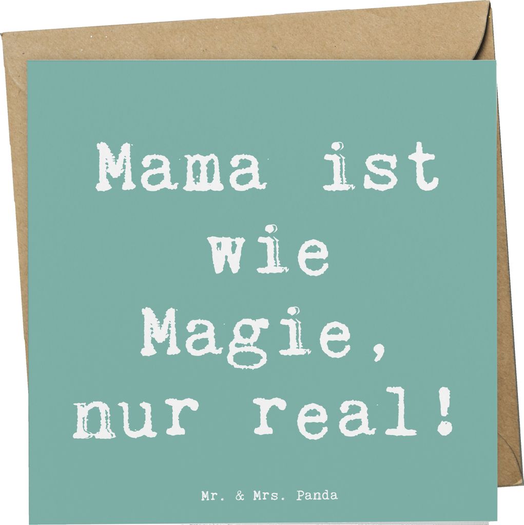 Mr. & Mrs. Panda Grußkarte Spruch Magische Mama - Meeresbrise - Geschenk, Klappkarte, Liebe, Verwandte, anlasskarte, Fürsorge, Magie, Handarbeit,...