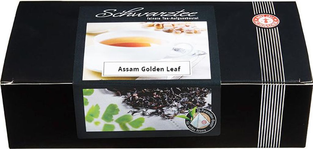 Schrader Schwarzer Tee Assam Golden Leaf, Teebeutel Produktbild 