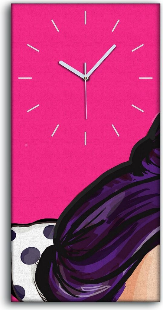 Küchenuhr Bürouhr Leinwand Uhr 30x60 Malerei Abstrakte Frauen WOW Comics Kunst - weiße Hände