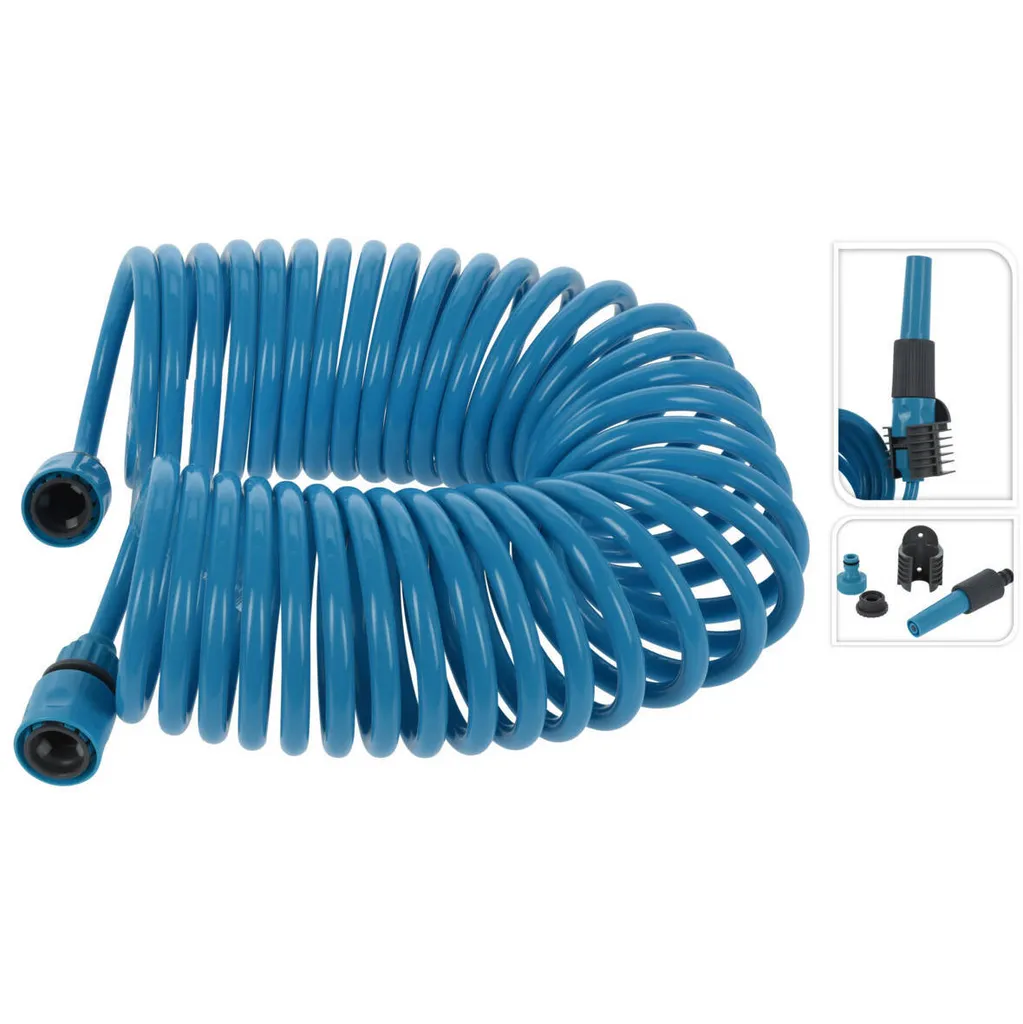 Tuyau d'arrosage 10m Pro Garden Aqua bleu robuste et anti-torsion