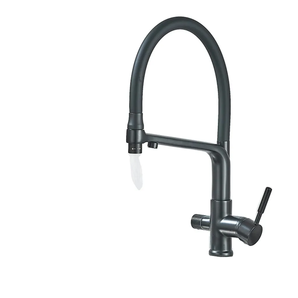 Miscelatore Monocomando Nero Opaco: Design 360° e Doccetta Estensibile