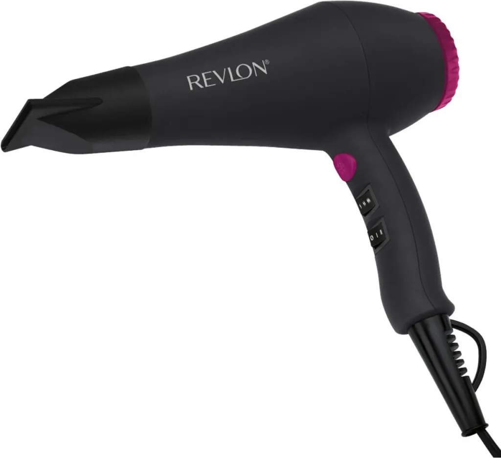 Sèche-cheveux Revlon 2000W Technologie Ionique Noir Rose avec Accessoires