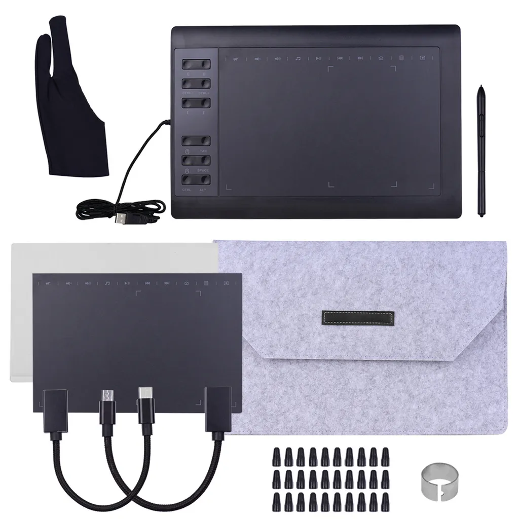 Tablette graphique pour Win avec 8192 niveaux de pression noirs
