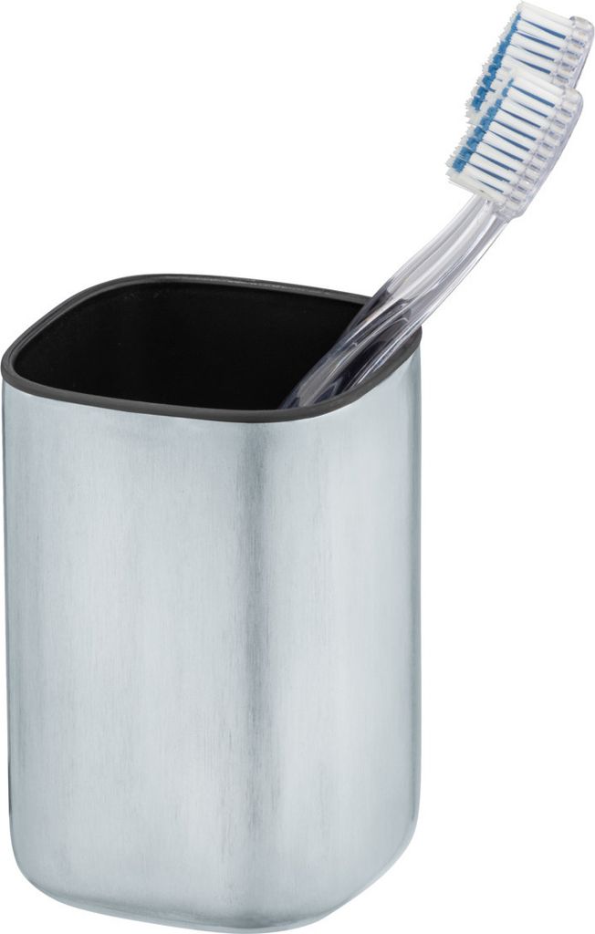 WENKO Zahnputz Becher Edelstahl Zahn Bürsten Halter ALASSIO Bad WC Accessoires
