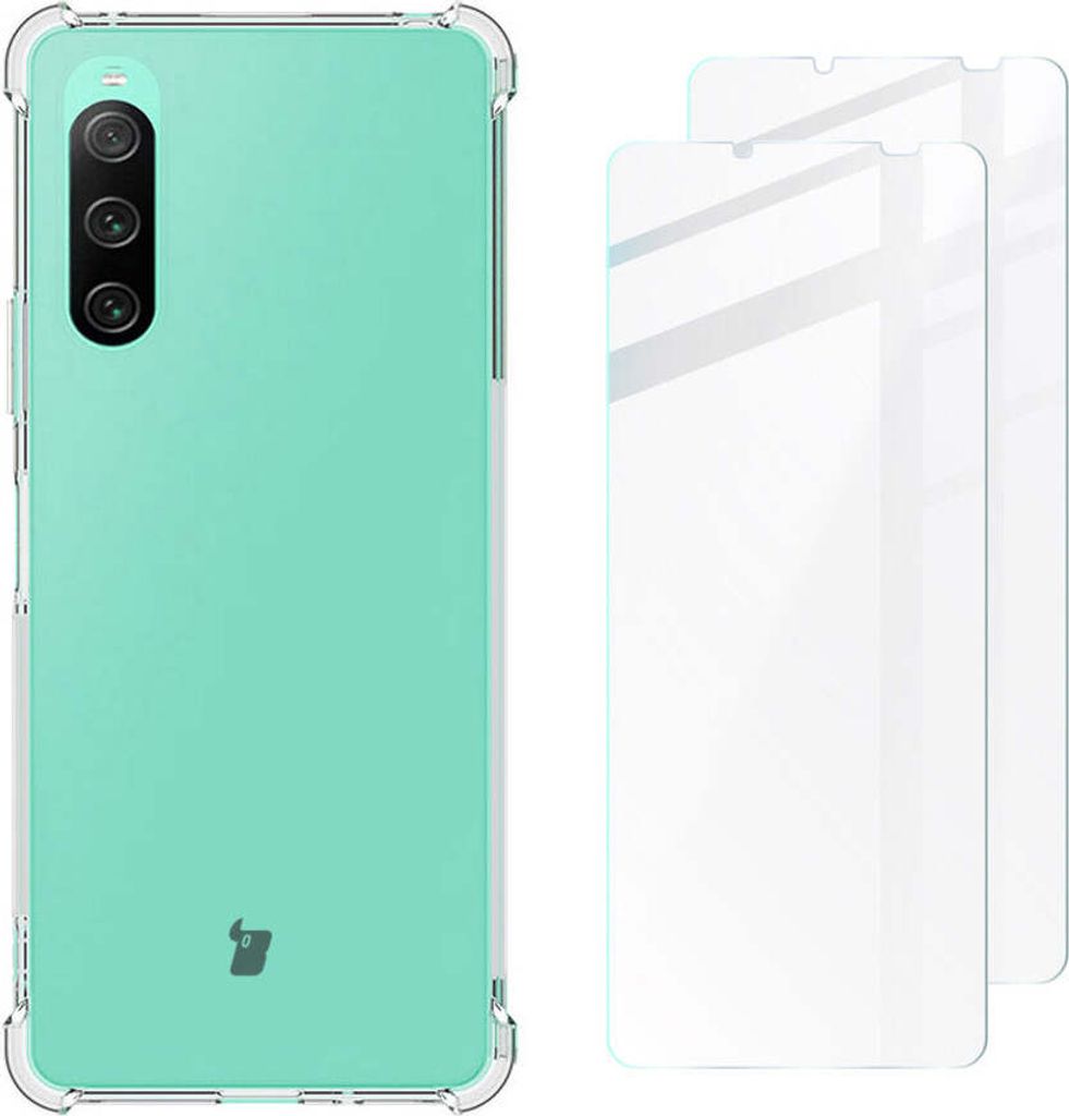 Bizon Case Clear Pack Hülle + 2x Glas für Sony Xperia 10 V, Produktbild 