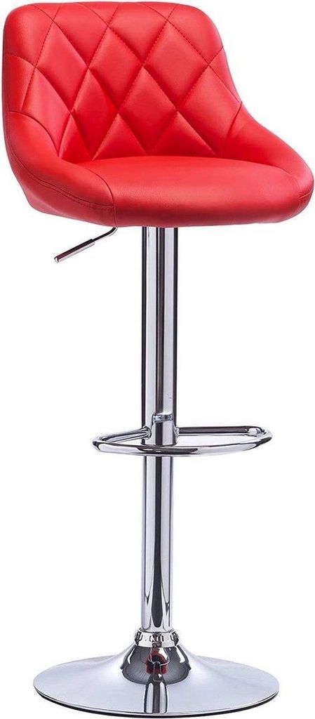Bolt Edge Barhocker – Rot Samt – Ergonomisch – Höhenverstellbar – Rückenlehne – 1 Stück