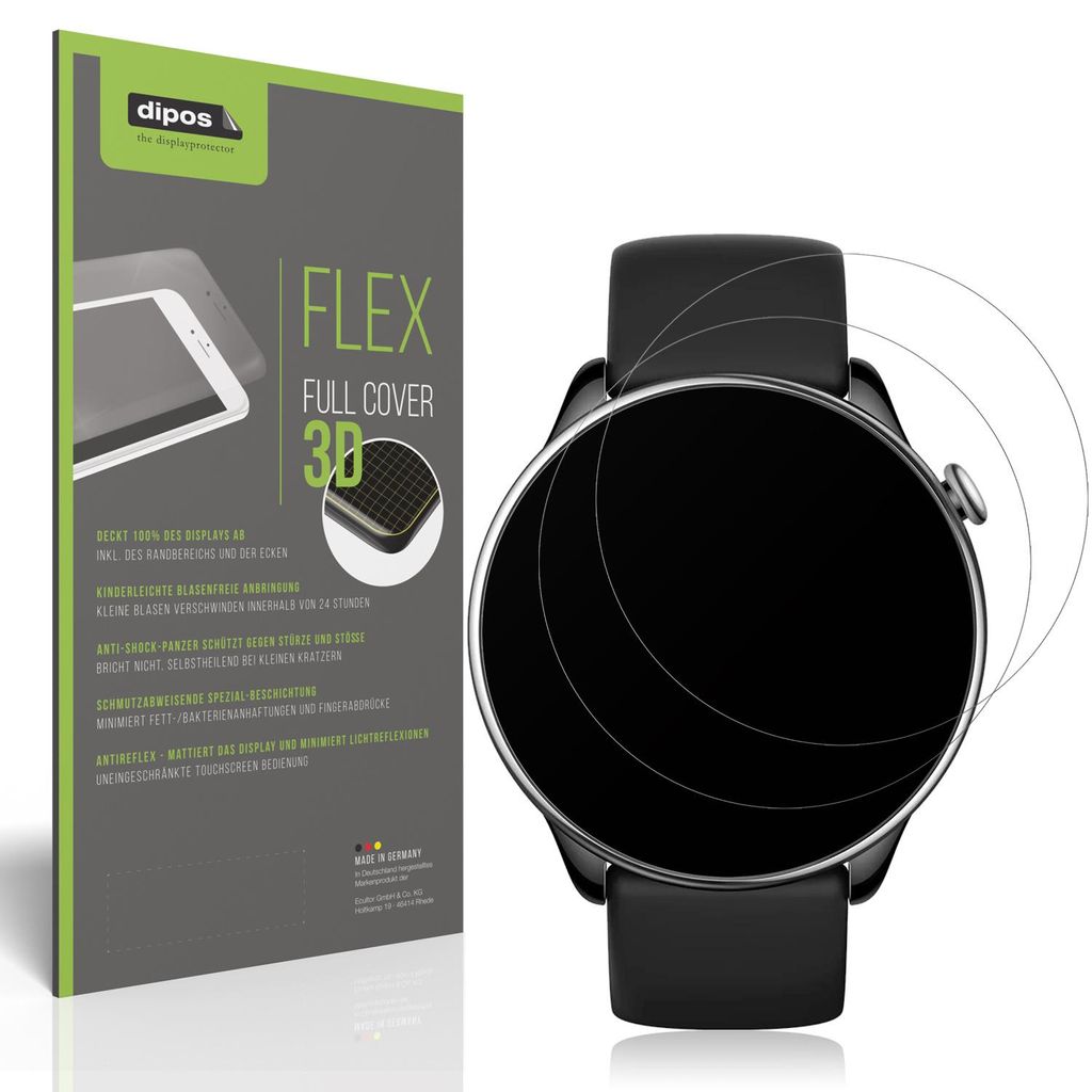 2x Full Cover Schutzfolie matt für Amazfit GTR mini Produktbild 
