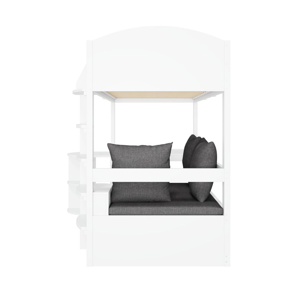 Flieks Etagenbett 90x200cm mit Ausziehbarem Schreibtisch, Produktbild 