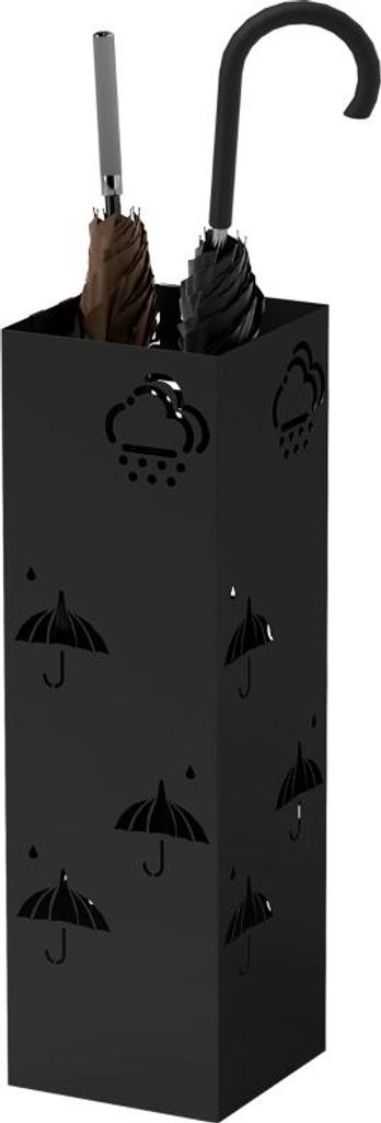 Schirmständer Regenschirmhalter mit 4 Haken, abnehmbare Wasserauffangschale Deko Schirmhalter für Sonnenschirm, Regenschirme & Gehstöcke Stahl