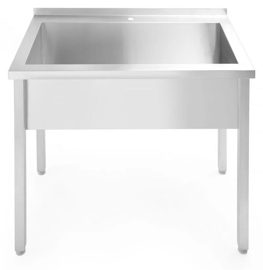 HENDI Évier simple Budget Line vissé 800x600x850mm en inox professionnel