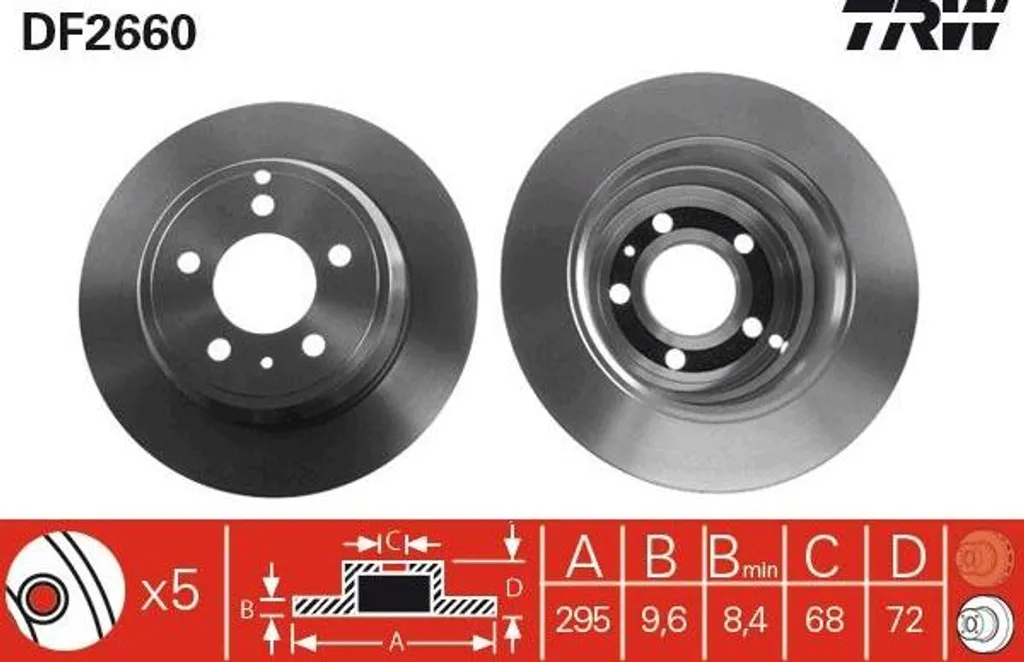 Disque de frein TRW DF2660 pour rénover le freinage Volvo 850 V70