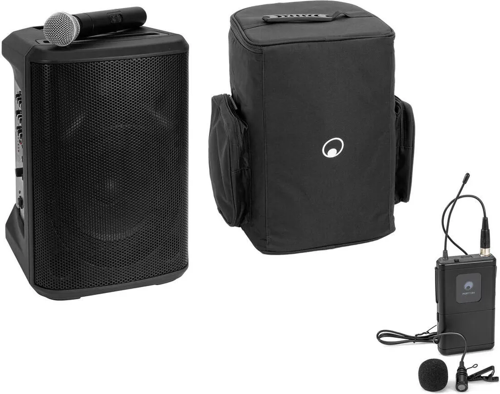 Pack sonorisation sans fil OMNITRONIC PORTY-8A avec micro et housse souple