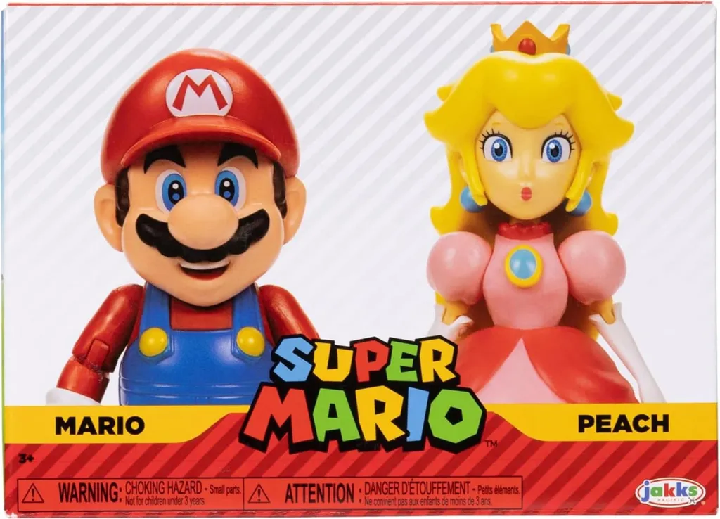 Figurine Super Mario et Princesse Peach : Duo de Collection 15cm