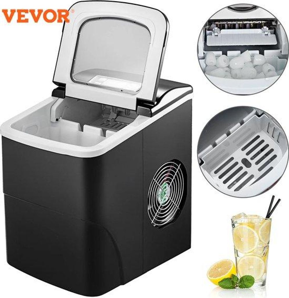 Elektrische Eismaschine 1,4L 12Min Schwarz RVS
