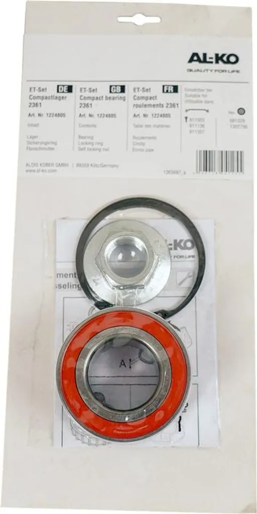 Roulement AL-KO compact Ø42x80x42 mm - Haute résistance à la charge