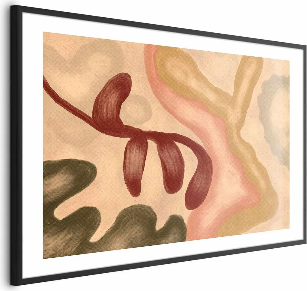 Poster Minimal 90x60 Forme Colorate con Cornice Nera e Passepartout