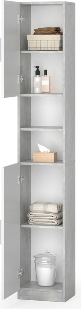 Vicco Badschrank Luis, 32 x 190 cm, Beton/Weiß Produktbild 7