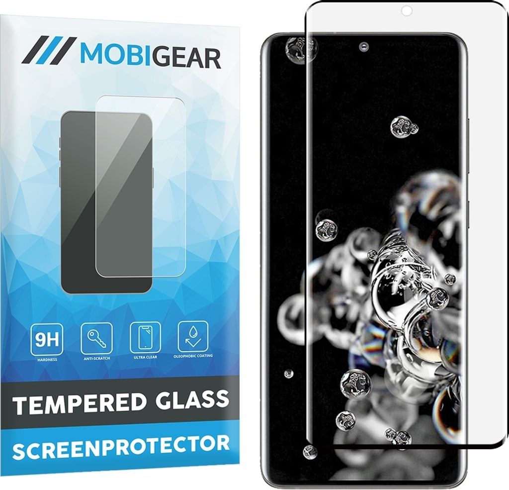Mobigear Curved Samsung Galaxy S20 Ultra Panzerglas Gehärtetes Glas Displayschutz - Hüllenfreundlich - Schwarz