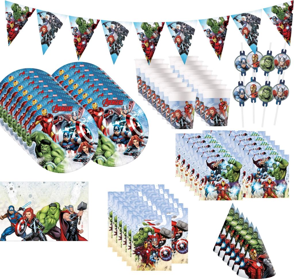 80-tlg. Avengers Infinity Stones Party Set für Kindergeburtstag