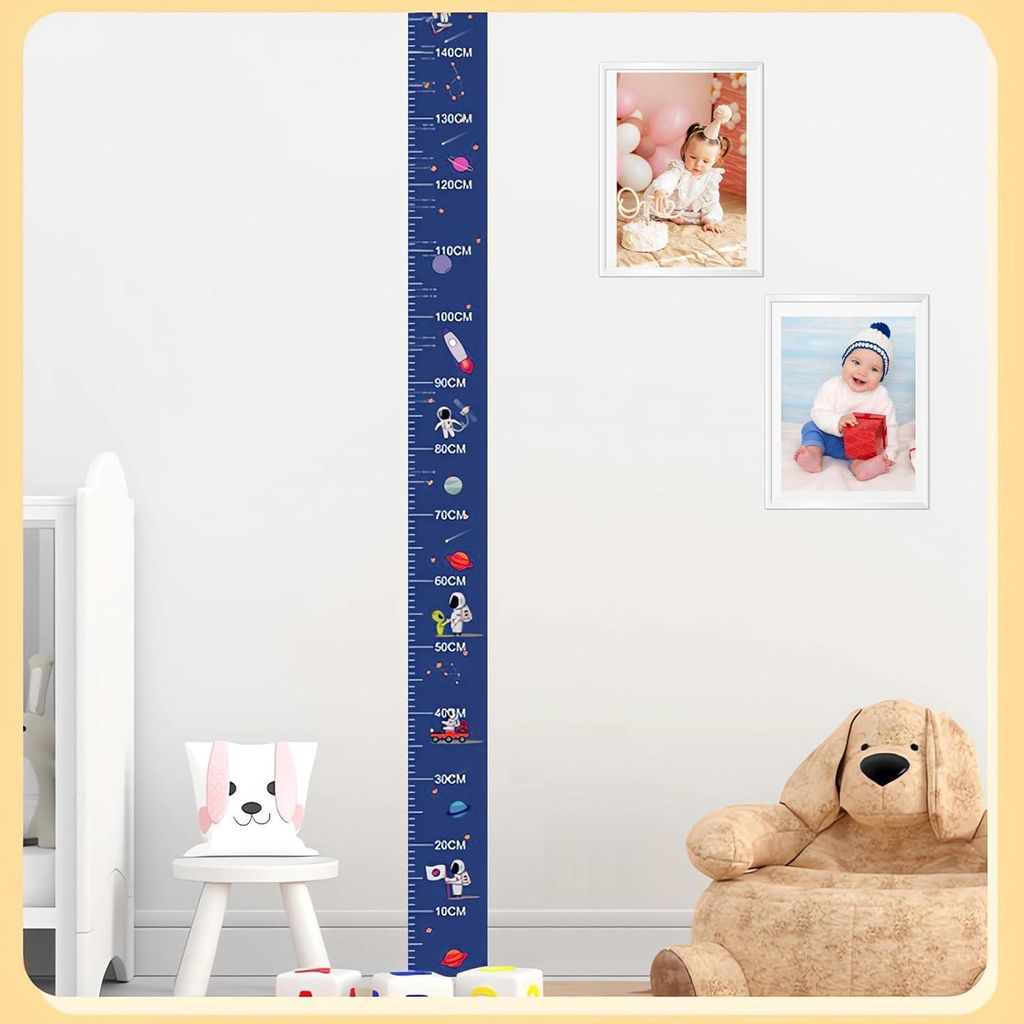 Maßband für Kinder - Wandsticker und Wanddekorationssticker für das Kinderzimmer mit Stift und Lineal