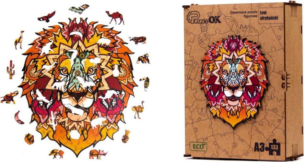 Holzpuzzle Löwe Afrikanisches Katzenpuzzle Pua3-00720