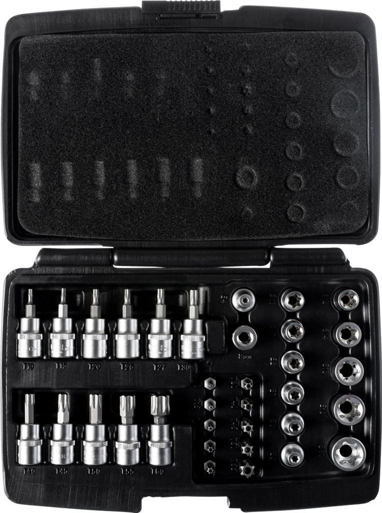WGB T-Profil Bit-/Steckschlüssel 3/8" 34-tlg. aus S2-Stahl Produktbild 