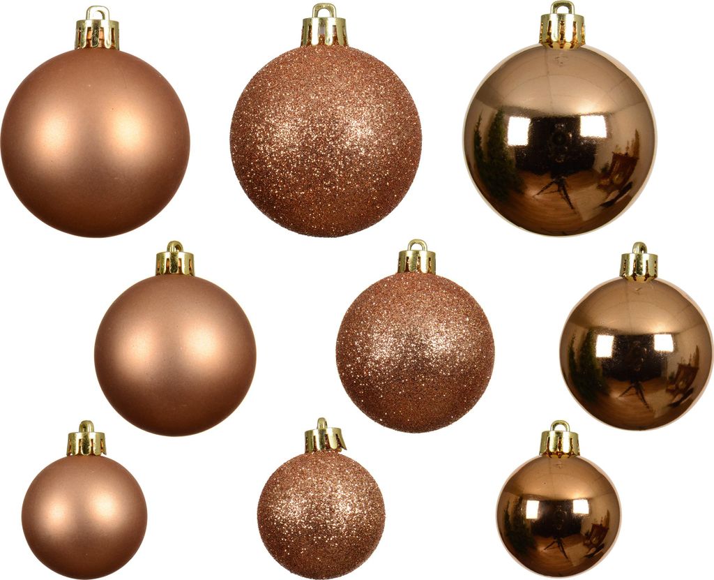 Weihnachtskugeln Kunststoff 4-6cm Mix 30er Set - Brandy