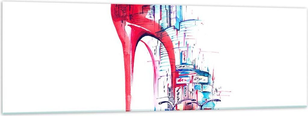 Bilder auf glas - Heel Eleganz Individualität illustration - 160x50cm - Glasbilder - Wandbilder - Kunstdruck - Wanddekoration aus Glas - Glas Bild...
