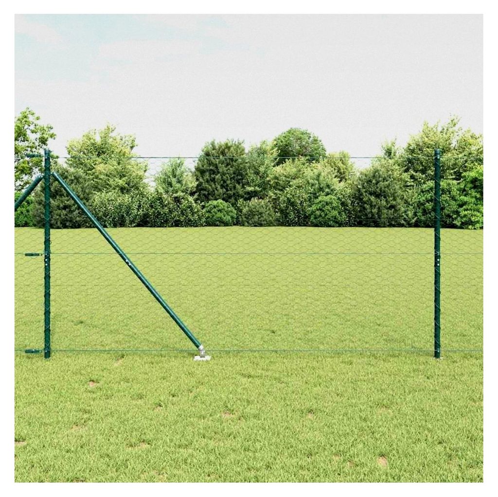 Zaunpfosten Grün 100 x 1,4 m (36 mm Maschenweite) aus Stahl und PVC für Gartenzaun, Hundezaun, Weidezaun und Hühnerzaun