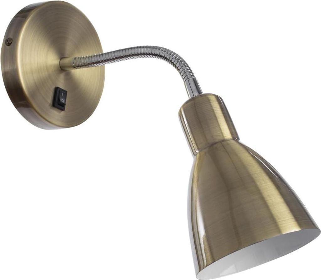 ARTE LAMP Wandleuchte innen – LED Leselampe mit weißem Körper und Kabel – Wandlampe für Zuhause und Büro.Color:Bronze