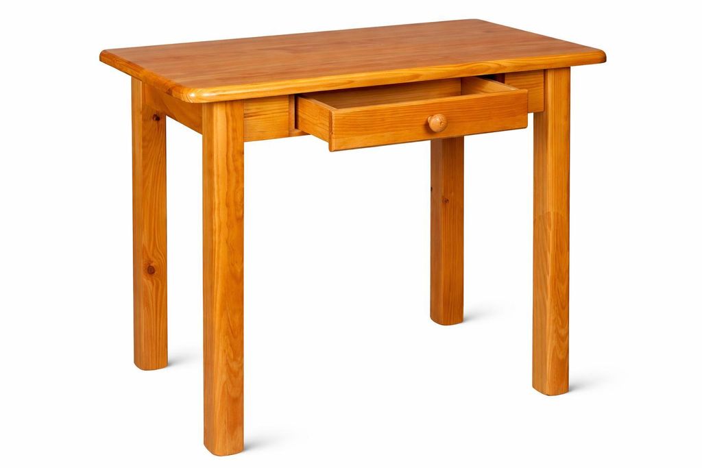 Esstisch mit Schublade Küchentisch Tisch Massiv Kiefer Speisetisch in versch. Größen (60x80, Erle)