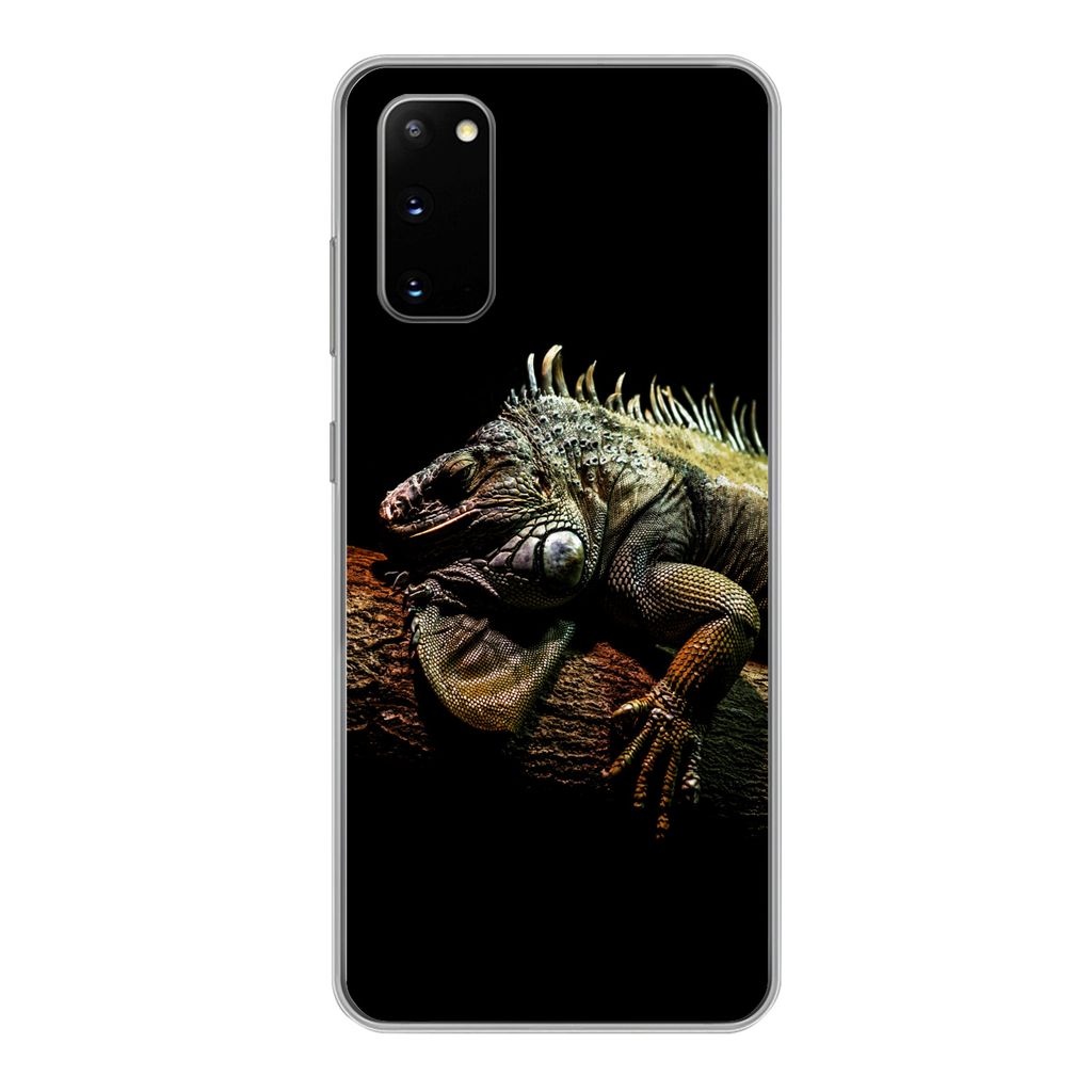 MuchoWow Handyhülle Schutzhülle Hülle für Samsung Galaxy S20 Tier - Zweig - Schwarz Silikon Softcase Handy Hülle - Bild