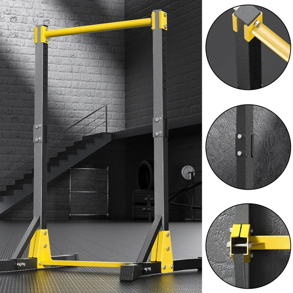 Barre de traction réglable noire, construction acier robuste certifiée - 2