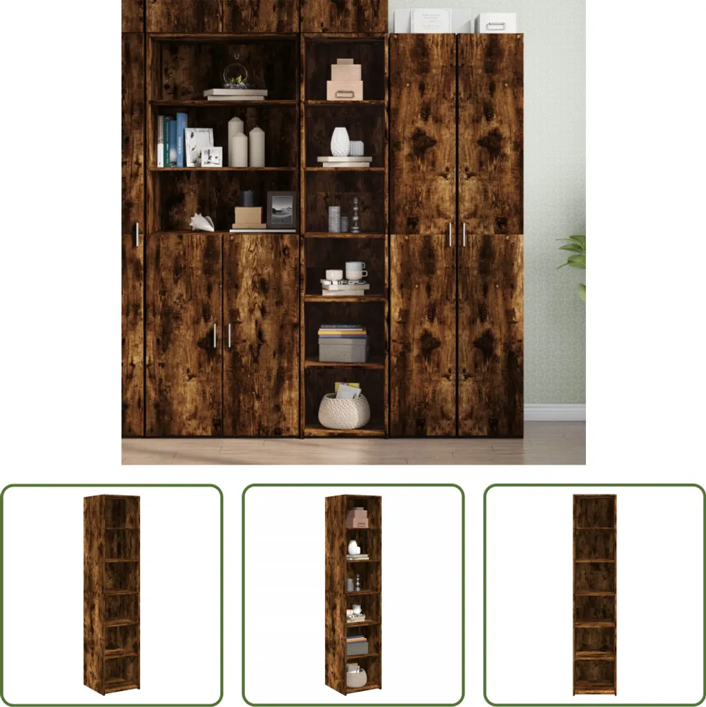 Credenza Robusta Rovere Fumé 40x185 cm | Mobile in Legno The Living Store