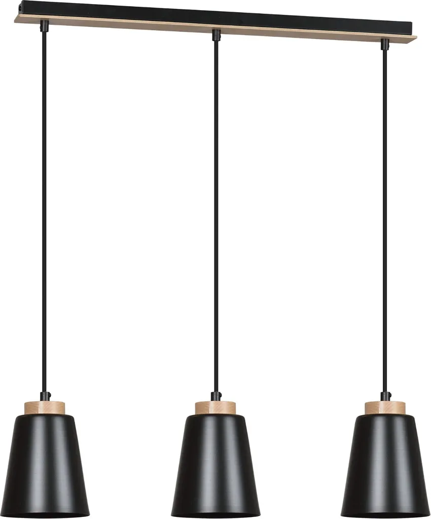 Lustre Noir Mat Bolero 3 par Emibig - Luminaire 3 Bras E27 Design