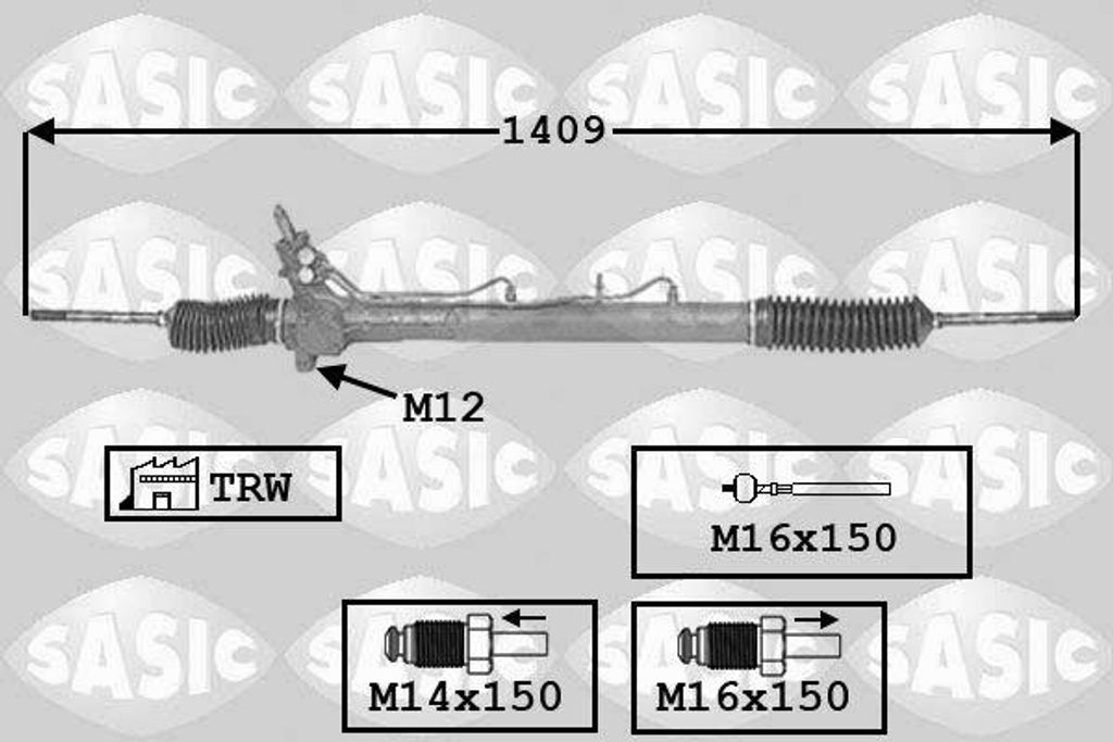 SASIC 7006089 Lenkgetriebe OE 4004E4 kompatibel mit Boxer, Ducato, Jumper