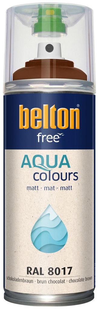 belton free Lackspray AQUAcolours 400 ml schokobraun matt Produktbild 