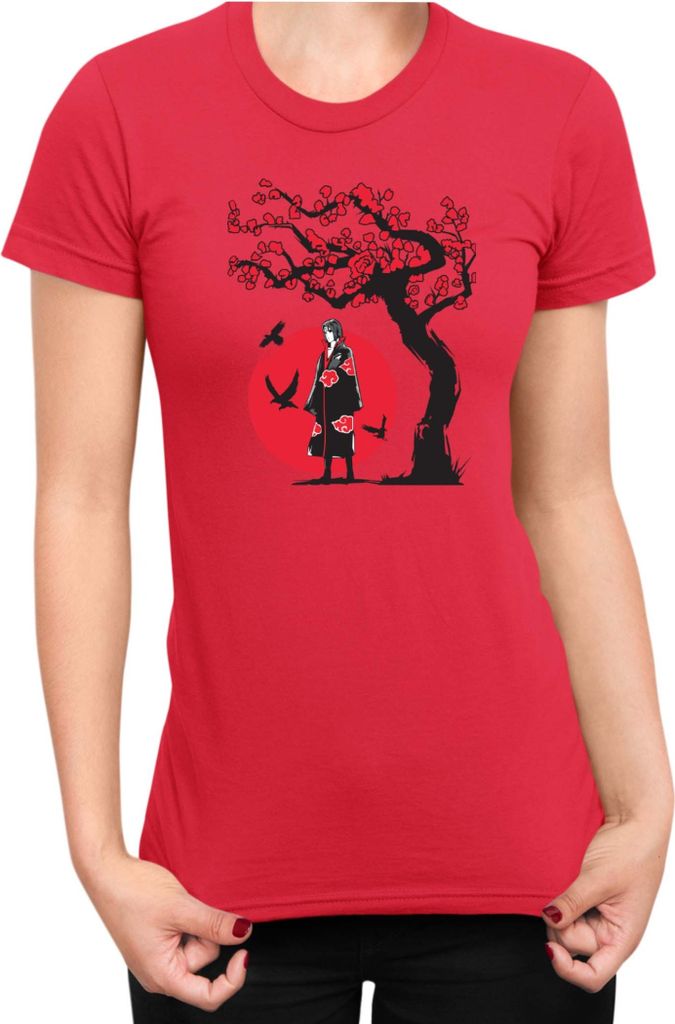 Damen T-Shirt Japan Anime Manga Naruto Itachi Uchiha Japan Tree, Lady L / Rot