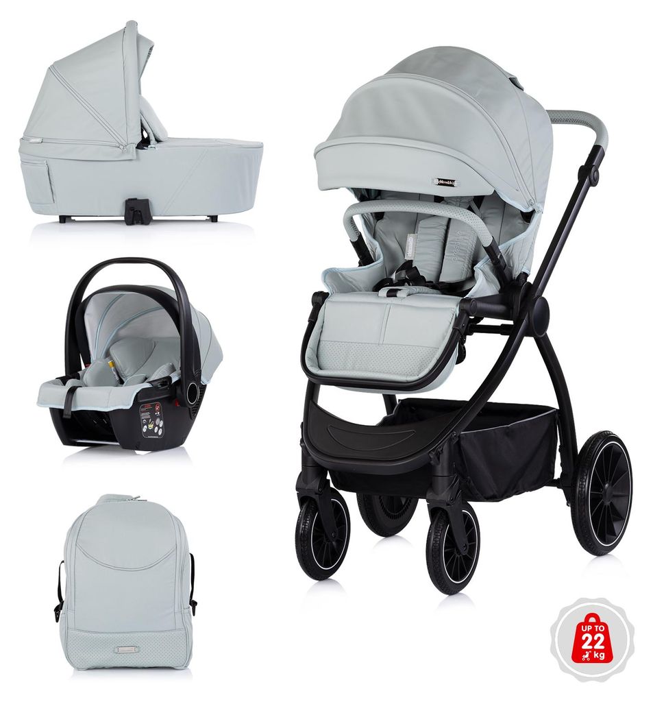 Chipolino Kombikinderwagen 3 in 1 Prestige Babywanne Rucksack i-Size Babyschale