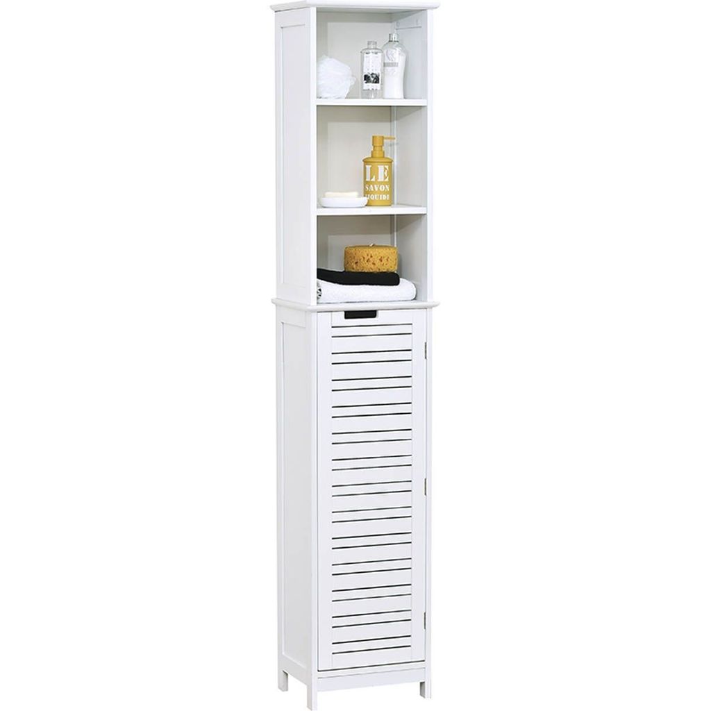 Tendance Badezimmerschrank weiß MDF-Platte 26x35x173 cm