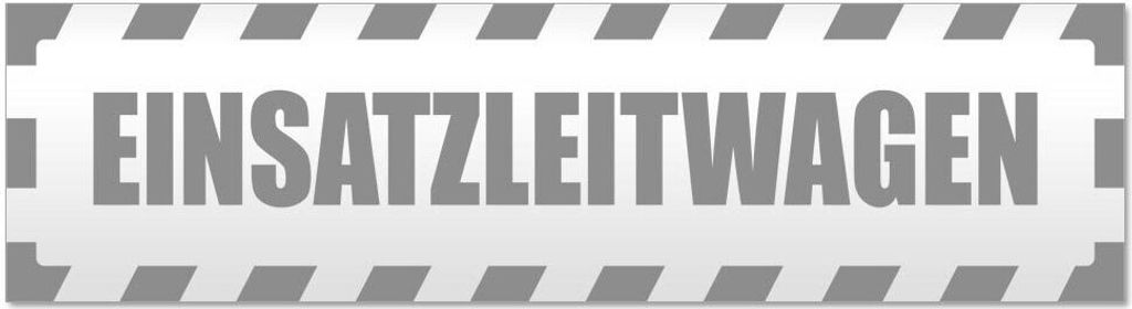 Kiwistar - Autoaufkleber - Grau - 60 x 16 cm - Einsatzleitwagen gestreift - Hinweis Aufkleber Sticker für Auto, Kfz, Fahrrad, PKW, LKW