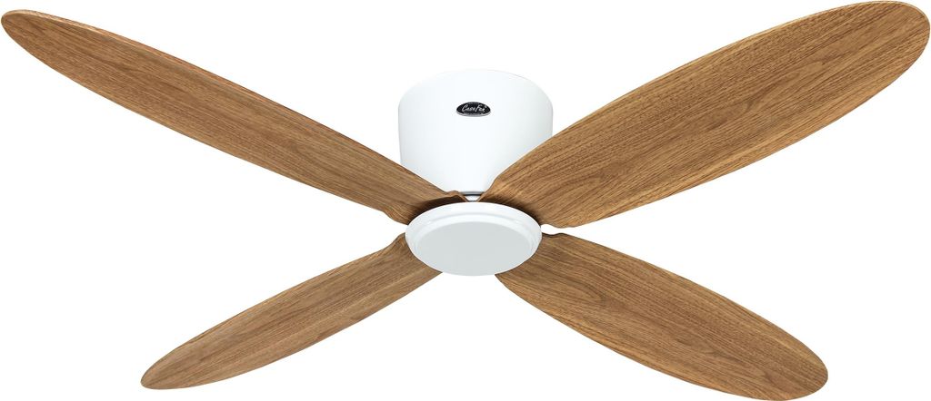Energiespar Deckenventilator mit Fernbedienung Eco Plano II WiFi 132 cm Weiß / Eiche