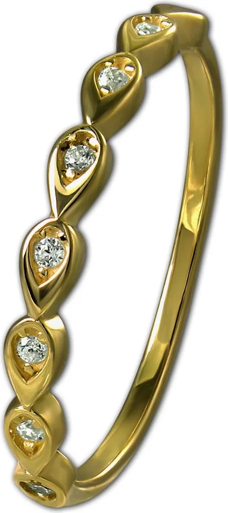 Bague Délicate Or Jaune 333 et Zirconium Scintillant GoldDream Gr. 56