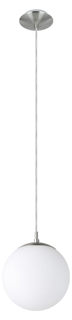 Suspension EGLO Rondo en métal argenté et verre opale blanc Image du produit 