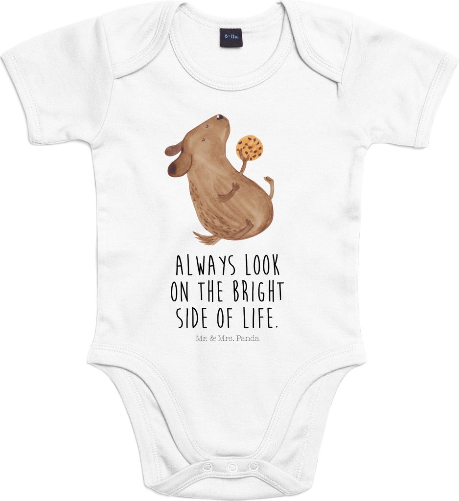 Mr. & Mrs. Panda babykleidung body Hund Keks 12. - 18. Monat - Heather Grey - Geschenk, Optimistisch, Leckerli, Sprüche, Strampler, Babybody, Eint...