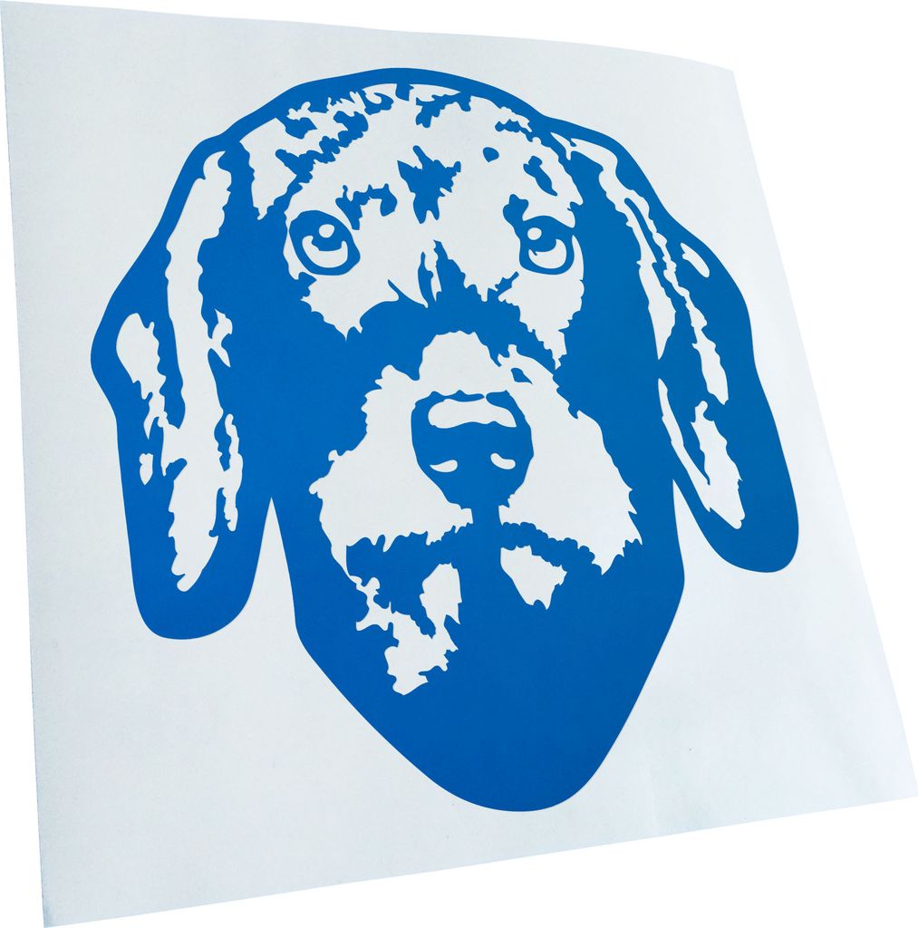 Kiwistar - Autoaufkleber - Plott Hund - Blau - 50x45cm - Aufkleber für Auto, Laptop, Fahrrad, LKW, Motorrad Mehrfarbig JDM Decal Racing